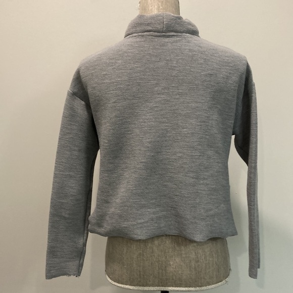 ZARA Grey Mock neck Crop Sweater - Picture 12 of 16